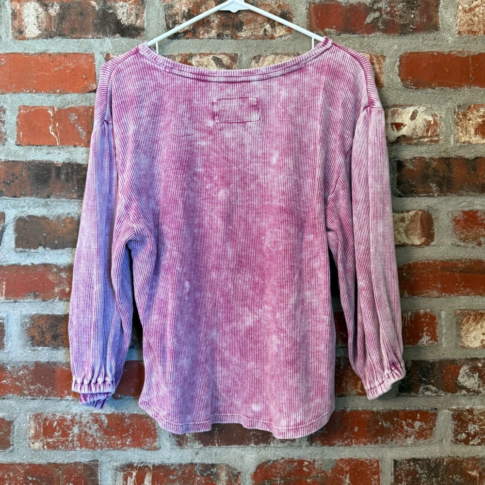 Pilcro Anthropologie Thermal Puff Sleeve Top - Picture 3 of 4